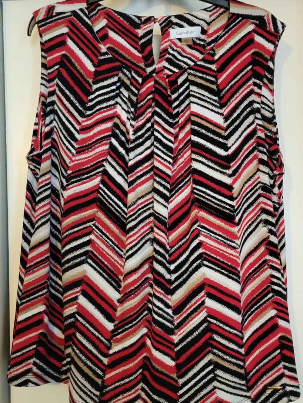 Pleated Neck Calvin Klein Shell Top